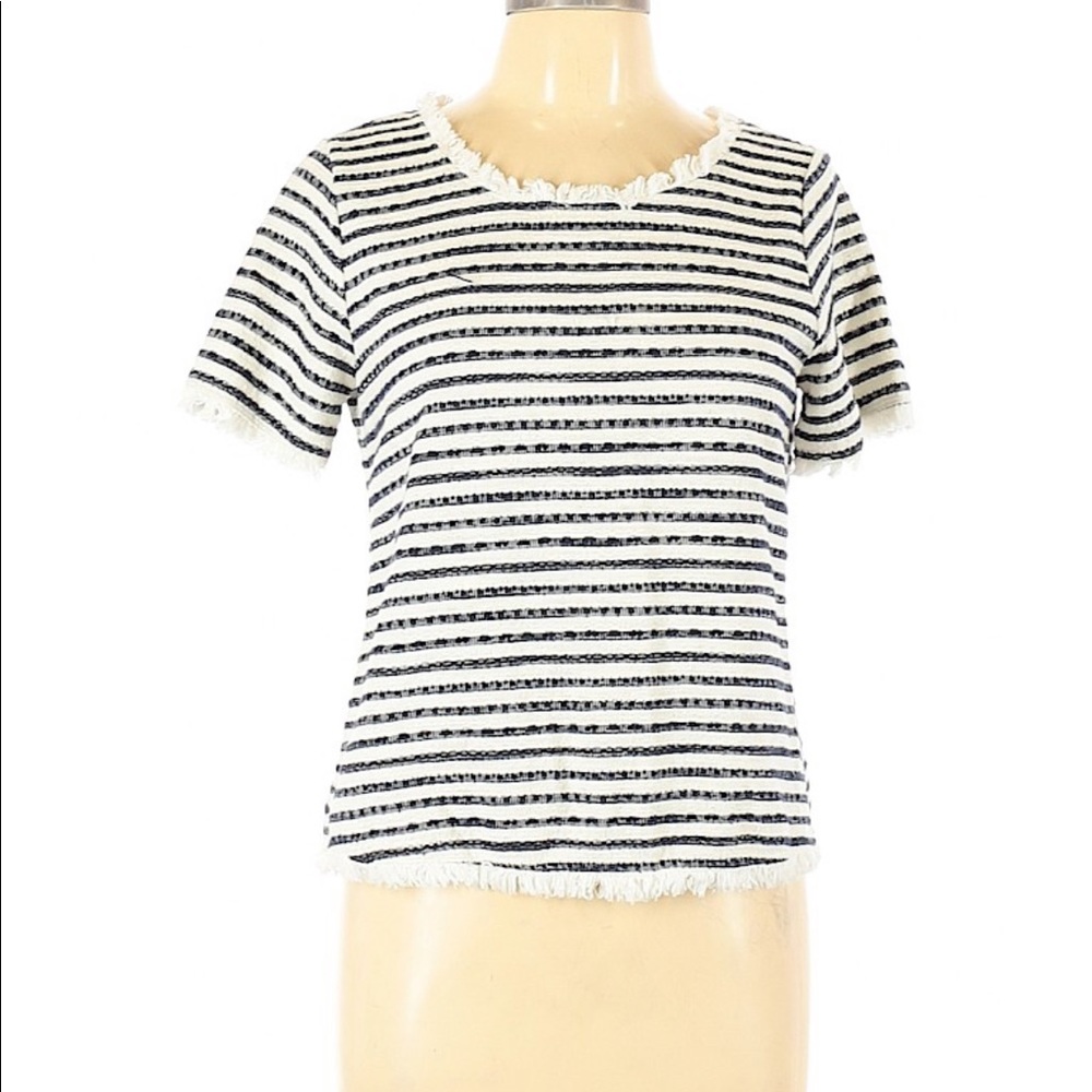 Green envelope stripe top